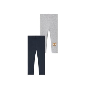 lupilu® Dívčí termo legíny, 2 kusy (110/116, navy modrá / šedá)