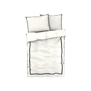 Livarno home Saténové ložní povlečení, 200 x 220 cm, 70 x 90 cm (bílá/černá)