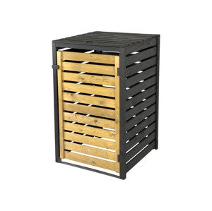 dobar Přístřešek na popelnici, 120 l (černá/hnědá)