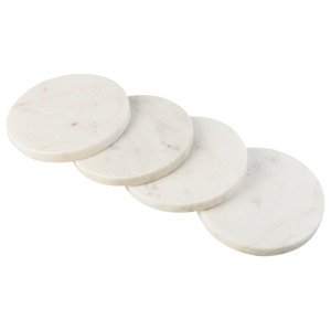 Livarno home Mramorová servírovací deska / Sada mramorových podtácků (Sada podtácků 4/bílá)
