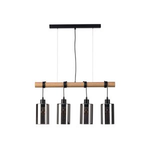 Livarno home Závěsné LED svítidlo (Dřevo s kouřovým sklem)