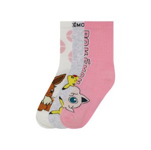 Dívčí ponožky, 3 páry (27/30, Pokemon)