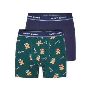 Happy Shorts Pánské vánoční boxerky, 2 kusy (perníček zelená, XXl)