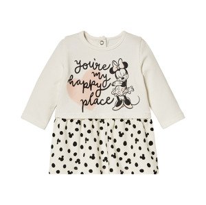 Dívčí mikinové šaty s BIO bavlnou (Minnie Mouse bílá, 74/80)