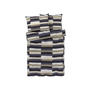 Livarno home Ložní povlečení z mikrovláknitého saténu, 200 x 220 cm, 70 x 90 cm (pruhy)