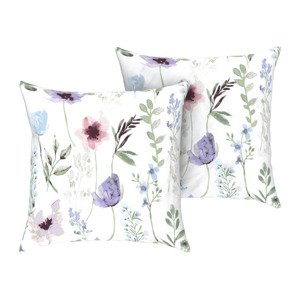 Livarno home Potah na polštář Renforcé, 50 x 60 cm, 2 kusy (květiny/bílá)