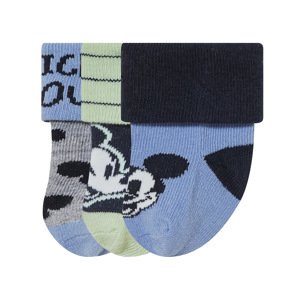 Chlapecké ponožky, 3 páry (navy modrá / zelená / modrá / šedá, 11-14)
