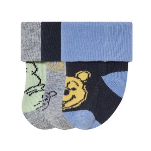 Chlapecké ponožky, 3 páry (15-18, navy modrá / modrá / šedá / zelená)