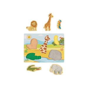 lupilu® Hmatové karty / puzzle (hmatové puzzle safari)