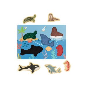 lupilu® Hmatové karty / puzzle (hmatové puzzle mořští živočichové)