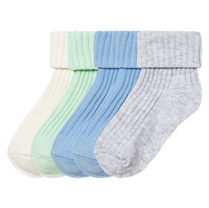 lupilu® Dětské ponožky s BIO bavlnou, 5 párů (11-14, zelená/modrá/bílá/šedá)