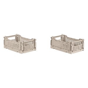 Livarno home Skládací box 4 l, 2 kusy / 14,5 l, 1 kus (2 skládací boxy 4l, šedá)