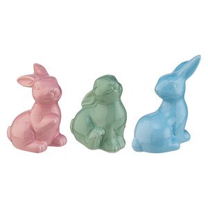 Livarno home Sada keramických velikonočních figurek / Keramická velikonoční figurka (Sada 3 barevných králíků)