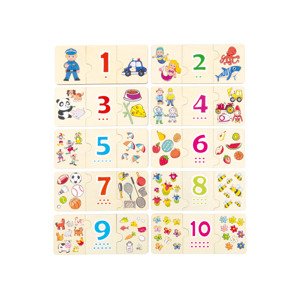 Playtive Dřevěné puzzle (počítání a přiřazování)