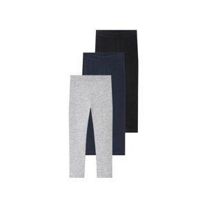 lupilu® Dívčí legíny, 3 kusy (navy modrá / šedá / černá, 110/116)