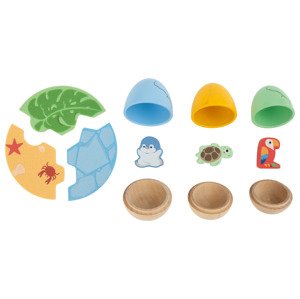 Playtive Dřevěná vajíčka se zvířátky (zvířata ve vejci)