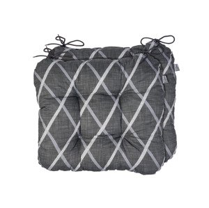 Livarno home Podsedák Valencia/Miami 40 x 43 cm, 2 kusy (kostkovaná, antracitová)