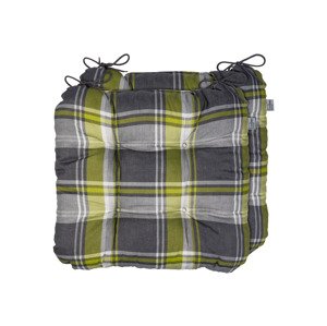 Livarno home Podsedák Valencia/Miami 40 x 43 cm, 2 kusy (kostkovaná, zelená)