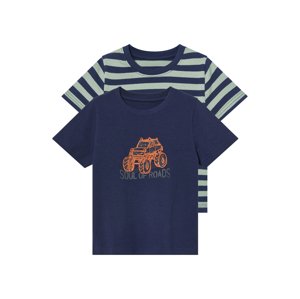 lupilu® Dětské triko, 2 kusy (pruhy / mintová / navy modrá, 110/116)