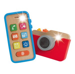 Playtive Dřevěný telefon a fotoaparát