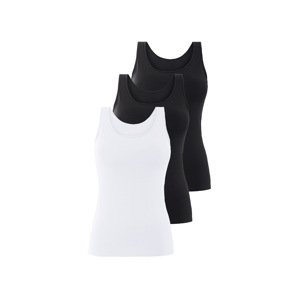 esmara® Dámské tílko, 3 kusy (černá/bílá, XL (48/50))