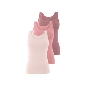 esmara® Dámské tílko, 3 kusy (růžová / světle růžová, XL (48/50))