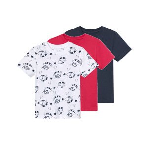 lupilu® Chlapecké triko, 3 kusy (navy modrá / červená / bílá, 98/104)