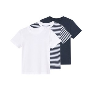 lupilu® Chlapecké triko, 3 kusy (pruhy / navy modrá / modrá, 110/116)