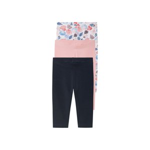 lupilu® Dívčí capri legíny, 3 kusy (navy modrá / růžová, 122/128)