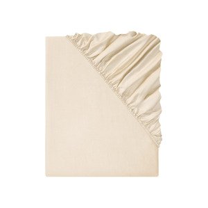 Livarno home Saténové napínací prostěradlo, 90-100 x 200 cm (béžová)
