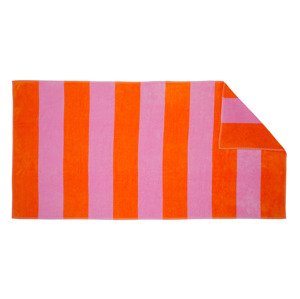 Crivit Plážová osuška, 90 x 180 cm (oranžová/růžová)