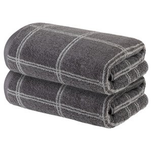 Livarno home Froté ručník, 50 x 100 cm, 500 g/m2, 2 kusy (tmavě šedá)