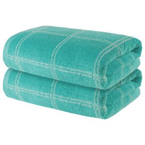 Livarno home Froté ručník, 50 x 100 cm, 500 g/m2, 2 kusy (tyrkysová)
