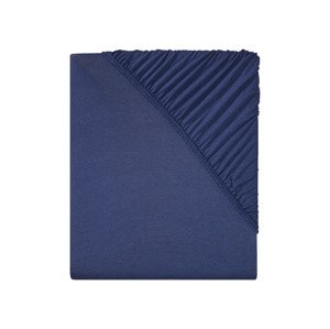 Livarno home Žerzejové napínací prostěradlo, 140-160 x 200 cm (navy modrá)