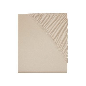 Livarno home Žerzejové napínací prostěradlo, 180-200 x 200 cm (béžová)