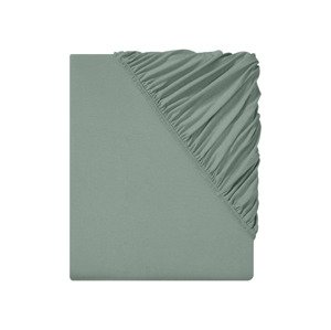 Livarno home Žerzejové napínací prostěradlo, 90-100 x 200 cm (khaki)