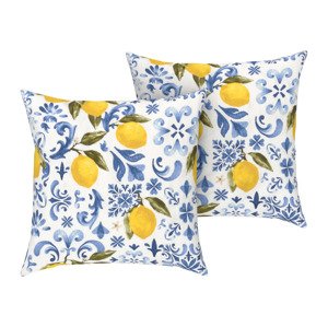 Livarno home Potah na polštář Renforcé, 50 x 60 cm, 2 kusy (citronová/modrá)