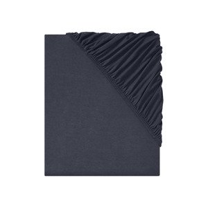 Livarno home Žerzejové napínací prostěradlo, 180-200 x 200 cm (navy modrá)