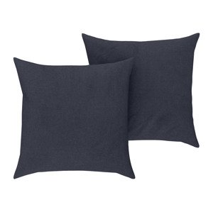 Livarno home Potah na polštář se lnem, 50 x 60 cm, 2 kusy (černá/modrá)