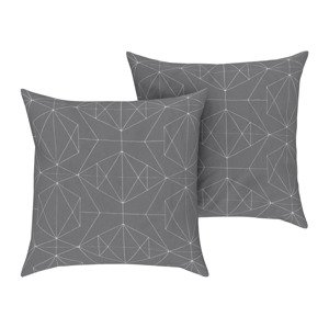 Livarno home Potah na polštář, 50 x 60 cm, 2 kusy (grafika / tmavě šedá)
