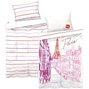 Sada ložních povlečení Renforcé Emily in Paris, 140 x 200 cm, 70 x 90 cm, 2dílná, Eiffelova věž