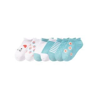 lupilu® Dívčí ponožky, 7 párů (mintová/bílá, 19/22)