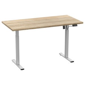 VCM Psací stůl E-Lona, výškově nastavitelný (dub sonoma/stříbrná, 160 x 80 cm)