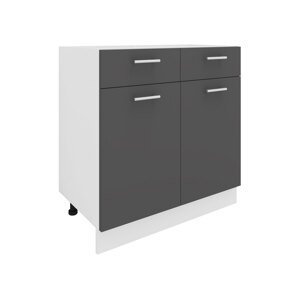 VCM Skříňka / Čelní panel Esilo, v moderním stylu (kuchyňská skříňka, bílá/antracitová, 2 Türen/ 2 Schubladen)