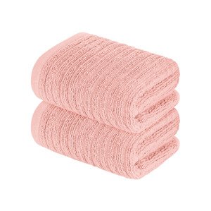 Livarno home Froté ručníky pro hosty, 2 ks (růžová)