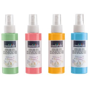 crelando® Sprej na textil / Fixy na textil (sprej na textil/pastelová, 4 kusy)