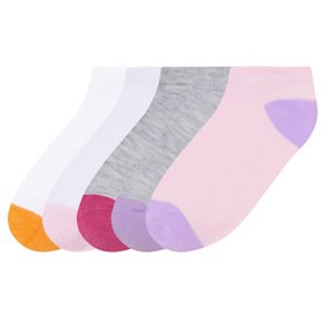 lupilu® Dívčí nízké ponožky, 5 párů (šedá / bílá / světle růžová, 27-30)