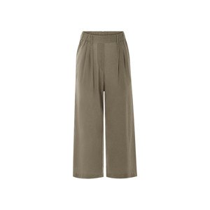 esmara® Dámské culotte kalhoty s podílem lnu (olivová, 42)