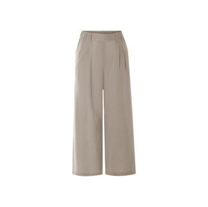 esmara® Dámské culotte kalhoty s podílem lnu (šedohnědá, 40)
