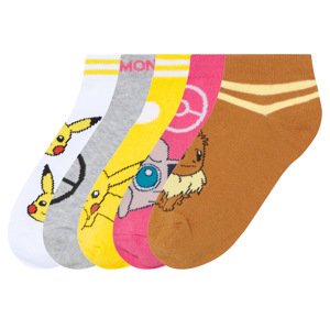 Dětské kotníkové ponožky, 5 párů, s bavlnou (Pokémon, 31/34)
